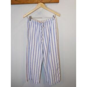 Abercrombie Blue White Striped Cropped Pants Preppy Nautical Coastal Size M